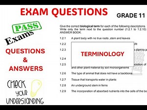 Grade 11: Exam Terminology Questions| Life Science | #grade11