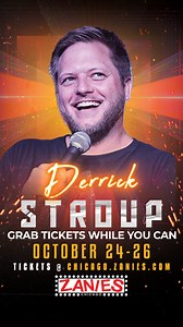 7.1K reactions · 289 shares | Comedian Derrick Stroup heads to Zanies October 24-26! You caught him on the Tonight Show, now grab your tickets to see him LIVE, Chicago--> https://bit.ly/Chicago_Stroup24 | Zanies Comedy Club Chicago | Facebook