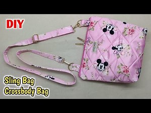 How to make a cute Sling bag / Crossbody Bag at home| Easy sewing tutorial / DIY Bag making