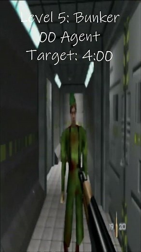 GoldenEye 64: Beating Bunker 1 under 4:00 on 00 Agent unlocking Double Rockets