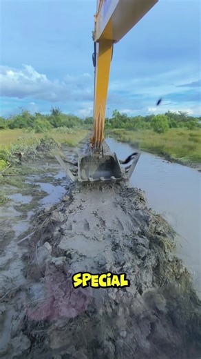 This excavator’s special bucket is built for shaping and compacting soil. #SmartConstruction #FloodControl #WorkSatisfying #fblifestyle | Casa Irrera Messina