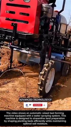 Automatic Raised Bed Forming Machine with Integrated Water Sprayer !! #innovation #tool #ideas
