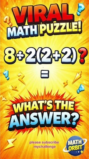 Viral Math Puzzle | 8 ÷ 2(2+2) = ? Can You Solve It?