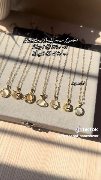 📍Patan,Lalitpur 📍New Baneshwor 📍Chabahil Stupa 📍Kalanki 📍Putalisadak 📍Maitidevi 📍Gongabu Stainless Daily Wear Lockets ✨ Perfect for everyday elegance 🤍 Buy 1 @ 299/- Buy 2 @ 499/- Limited stock — grab yours now! 💫 #RingNepal #DailyWearJewellery #NepalJewellery #StainlessSteelJewelry #TrendyLockets