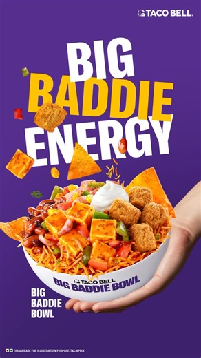 Taco Bell India on Instagram: "Main character Big Baddie Bowl for main character energy. This isn’t just another rice bowl, its fierce in flavour & savage in size. #bigbaddiebowl #tacobellindia"