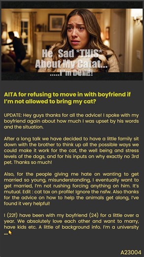 22F here. I thought I'd found the one, my soulmate (24M). We were making plans, dreaming of a future, marriage, kids... Then, reality hit like a ton of bricks. It all came crashing down over something so unexpected, so seemingly small, yet so incredibly HUGE to me. He says I'm being unreasonable, dramatic even. Am I wrong to stand my ground, even if it means losing him? His words cut deep, and now I'm questioning everything. The full heartbreaking story is in the pinned comment below... | Cheate