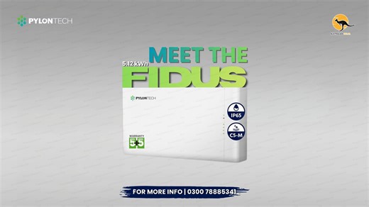 🔋 Pylontech Fidus 5.12kWh – Smart Energy, Built to Perform 🔋 Experience reliable, future-ready energy storage designed for modern homes and businesses. ⚡ Battery Status Visualization – real-time monitoring made easy 📦 Compact & Easy to Install – saves space, installs fast 🌦 Resilient in Harsh Conditions – built for long-term durability 🔌 Highly Compatible – works seamlessly with leading hybrid inverters 🚀 Extraordinary Performance – stable, safe & efficient power delivery 🔁 Flexible Confi