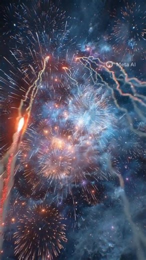 Alien creating fireworks in a cosmic night sky #shorts #fireworks