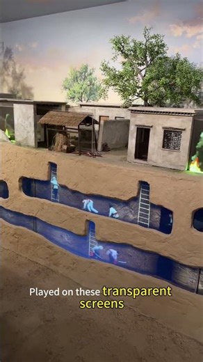 Transparent LED display perfectly applied to the tunnel warfare themed exhibition in museums