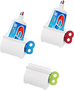 Toothpaste Squeezer 3 Pack Key Roller Design Tube Holder and Dispenser Plastic Tube Squeezer for Bathroom