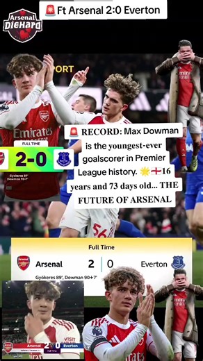 Arsenal Triumphs 2:0 Over Everton: Max Dowman Sets Record