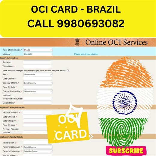 OCI Overseas citizenship Card in Brazil USA BLESSING IMMIGRATION –