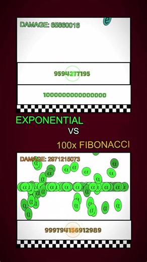 Exponential VS 100 Fibonacci!#ball #simulation #Satisfying #bouncingball #fyp #number