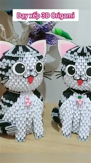 A Cat Origami 3D ♥️ #origami3d #handmade #cat