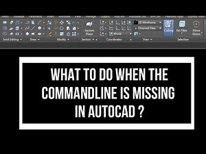 HOW TO RESTORE MISSING COMMAND LINE IN AUTOCAD?