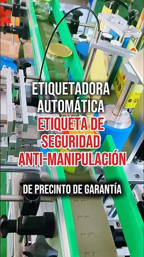 Etiquetadora para aplicar etiquetas de seguridad anti-manipulación en frasco #etiquetadora #labeling