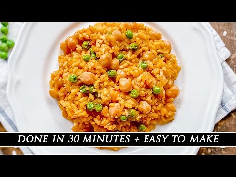 Stunning Spanish Rice with Garbanzo Beans & Peas