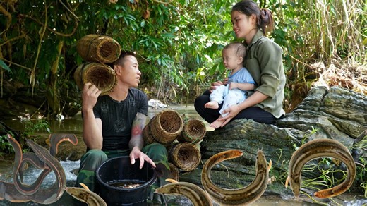 Episode141 Creative Make Fish Trap Using Bamboo Basket Heavy rain Basket To Catch A Lot of Fish | Single mom Tv
