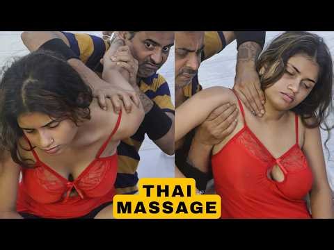 Girl Received Thai Massage | Neck & Shoulder Massage | Back Massage | Stress Free Head Massage ASMR