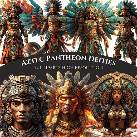 Aztec Pantheon Deities Clipart – Mesoamerican Mythology PNG Bundle (commercial Use) - Etsy