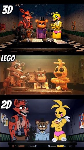 FNAF 2 Movie: Toy Chica scene inLEGO - 3D VS LEGO VS 2D #fnaf #fnafmovie2 #fnafedit #fnafmemes #fnaf