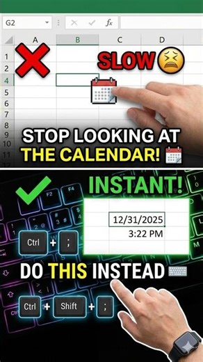 Stop Looking at the Calendar! 📅 Do This Instead ⌨️ #excel