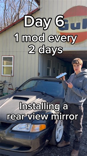 Installing a rear view mirror #mustang #carmods