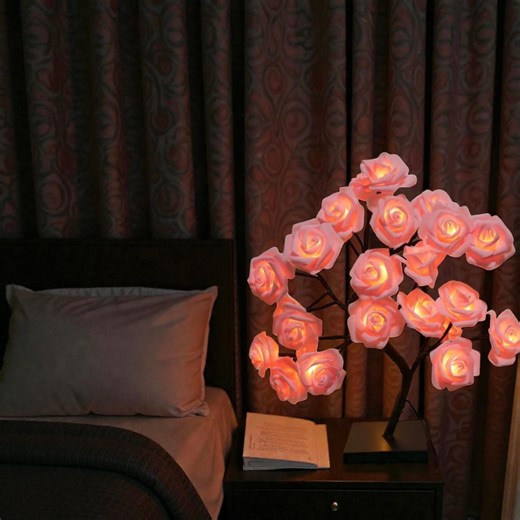 LED Rose Tree Lamp: USB Powered Night Light, Bedroom Decor - Etsy