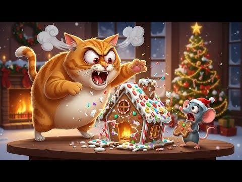 Epic Cat vs Mouse Battle in a Gingerbread House 😂