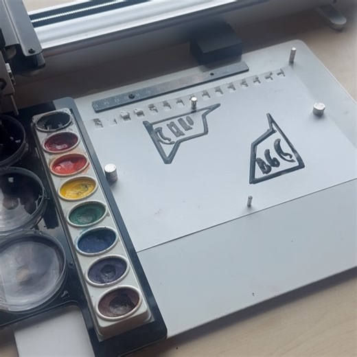 Ben_chy3D on Instagram: "Bantam Next Draw 8511 The Bantam Tools Next Draw 8511 is a Pen plotter. A machine converts code and images to traditional mediums like pen, watercolor and acrylic paint. At my internship at Bantam Tools, I was lucky enough to use their machines. My project at this internship included, designing a paint palette in (CAD), prototyping the palette with a 3D printer and laser cutting the final design. I also got the opportunity to paint (code) the machine with Inkscape and dr