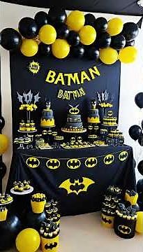 Batman-themed birthday party decorations