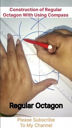 Construction Of Regular Octagon Using Compass #youtube #trending #ytshorts #viral#maths#learn