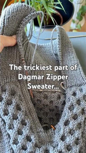 The Tricky Double Knitted Zipper Edge | Dagmar Zipper Sweater ✨