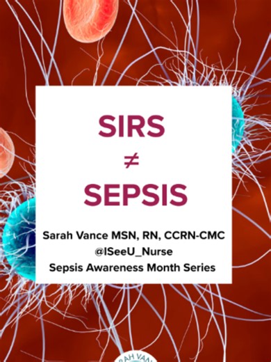 Systemic inflammatory response syndrome (SIRS) has been removed from the SEP3 definition for sepsis... But, why? One thing I did not mention in this video...SIRS, in general, is very nonspecific. Even if a patient meets SIRS criteria, that doesn't mean they are having an inflammatory response. They may just need to poop 💩 I am kidding, but really - SIRS is so nonspecific. But, whenever we see it as bedside critical care nurses / ICU nurses we should always be asking: WHY is this happening? And 