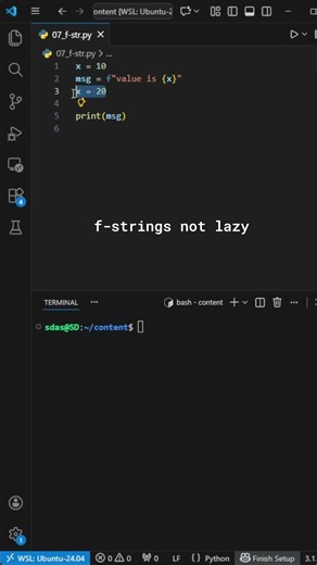 Python f-String Bug #42 – Values Freeze Early