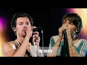 Harry and Louis looking up at the VIP Boxes