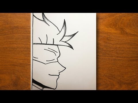 how to draw gojo side face step by step//easy gojo drawing for beginners