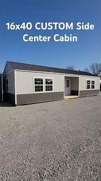 16x40 Side Center Cabin 🏡 DIY Hunting Cabin or Eco Home (Bald Eagle Barns) #backyardhome #viral