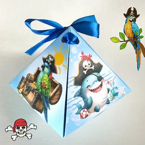 Pirate Party Favor Box: Printable DIY Mini Pyramid Box (PDF) - Etsy