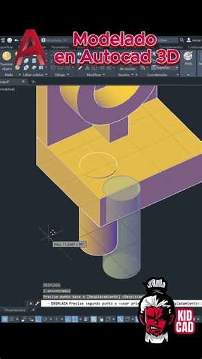 Modelado en Autocad 3D #autocad #arquitectura #cad #ingenieria #solido3d #peru #mexico