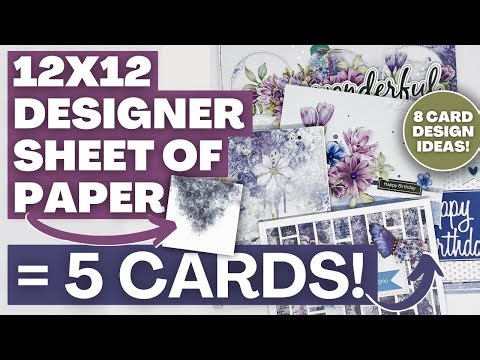 WOW! Create 5 AMAZING CARDS with one 12x12 sheet of paper! DIY handmade cards | CARD MAKING TUTORIAL