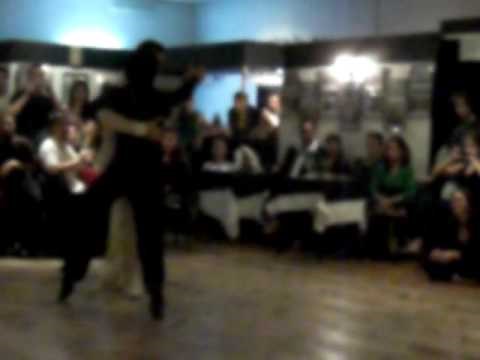 Male partners tango at La Marshall