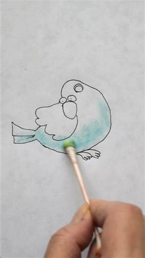 How To Draw A Cute Budgerigar "セキセイインコ" (Step-by-Step Visual Tutorial) #shorts