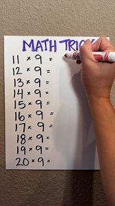 Cool math trick Check out this math trick, multiplying by 9 This original video was produced by Network Media LLC and Olivia | Olivia