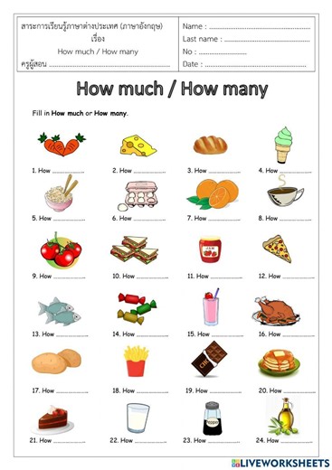 How much....?-How many....? worksheet