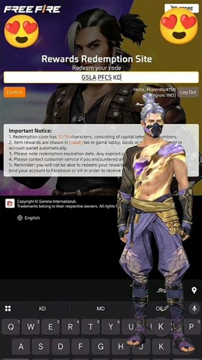ff reward today free fire redemption codes
