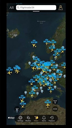 KLM Flight Map in Real Time 🌍 #flightradar24