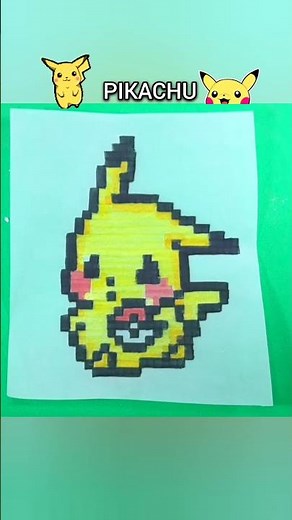 Pixel Pikachu #pikachu #pokemon #pixel #pixels #pixelart #drawing #crafts #diy