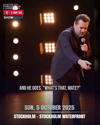 Stockholm! 'm bringing my Son of a Carpenter tour to you on October 5th, at Waterfront! Don’t wait around, get your tickets here: https://bit.ly/JefferiesOct5 Catch you there! | Jim Jefferies