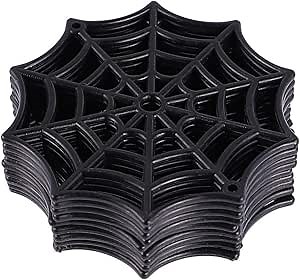 Garneck 50Pcs Halloween Spider Web Plastic Spider Web Decoration 1.9 Inch Spider Web Holiday Accessories for Halloween Indoor Outdoor Decoration